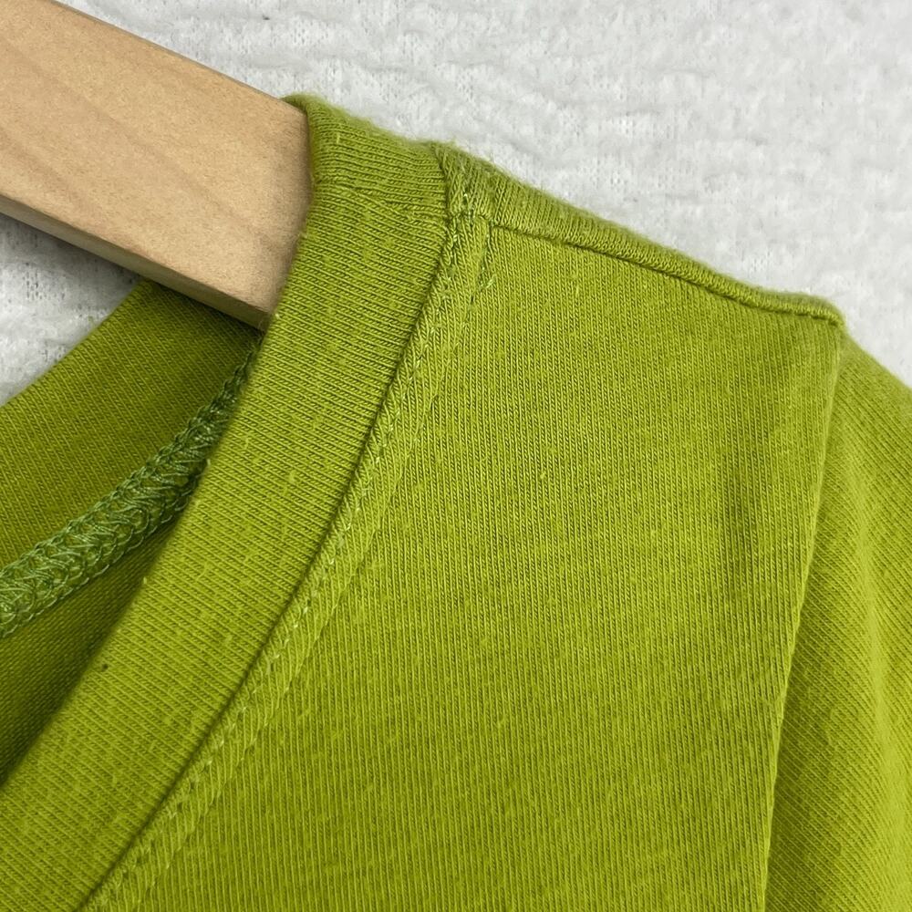 EILEEN FISHER Top L Stretch Organic Cotton Scoop Neck Cap Sleeve Green USA - Picture 4 of 9